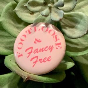 Vintage Footloose and Fancy Free Pin Pink